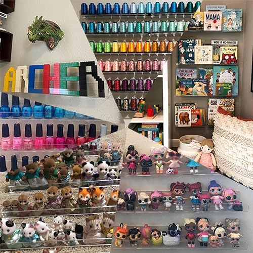 6 Pack Clear Nail Polish Rack Wall Mount Organizer