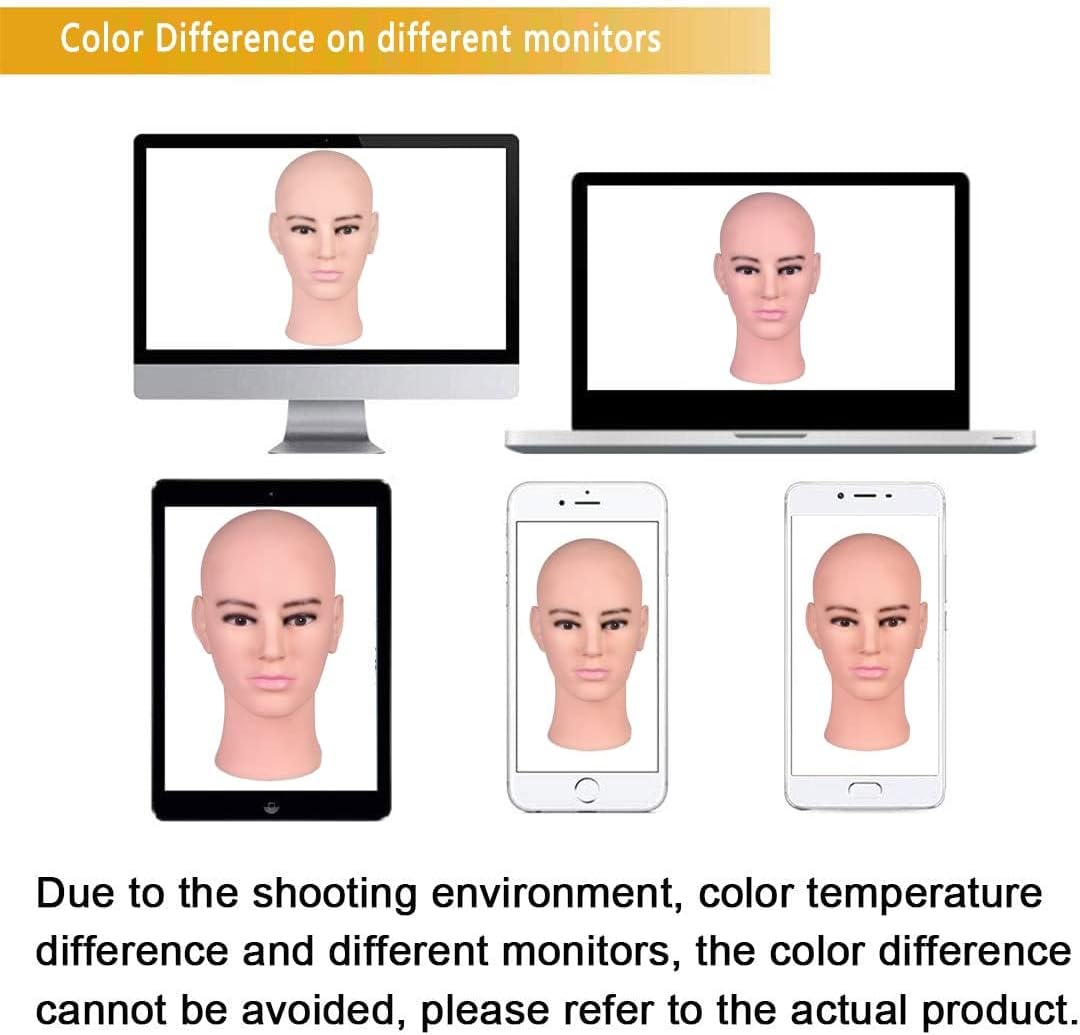 Ruilong Male Bald Mannequin Head for Wig Display