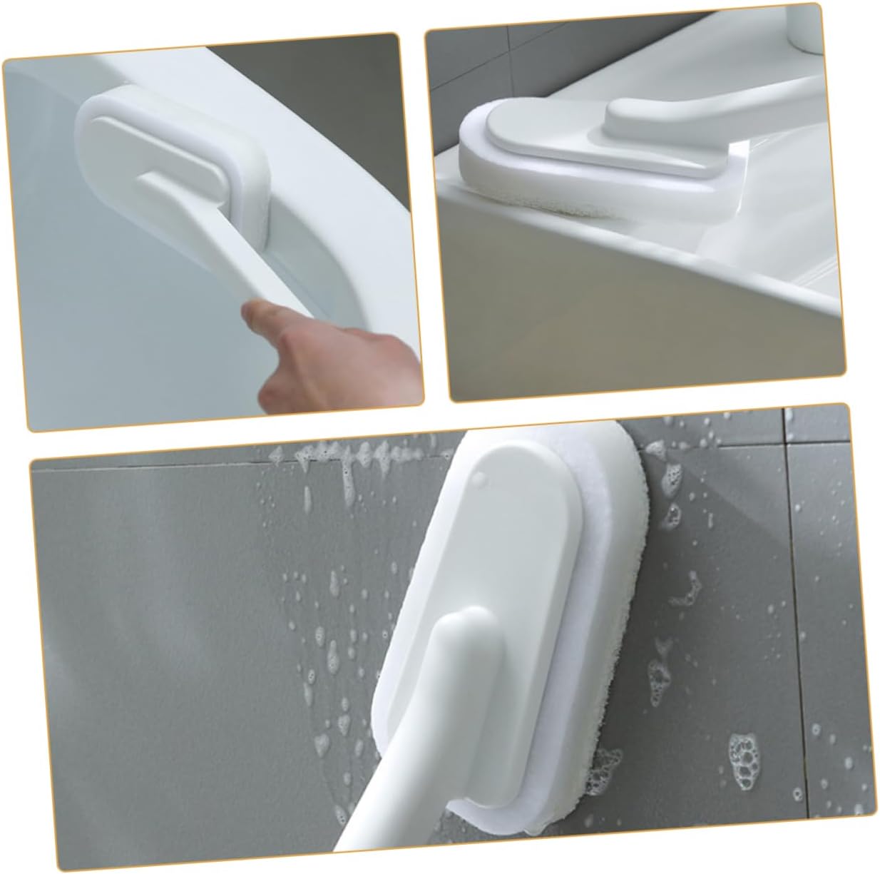 Healifty Long Handle Bathtub Cleaning Brush with Large Sponge Head and Dense Bristles