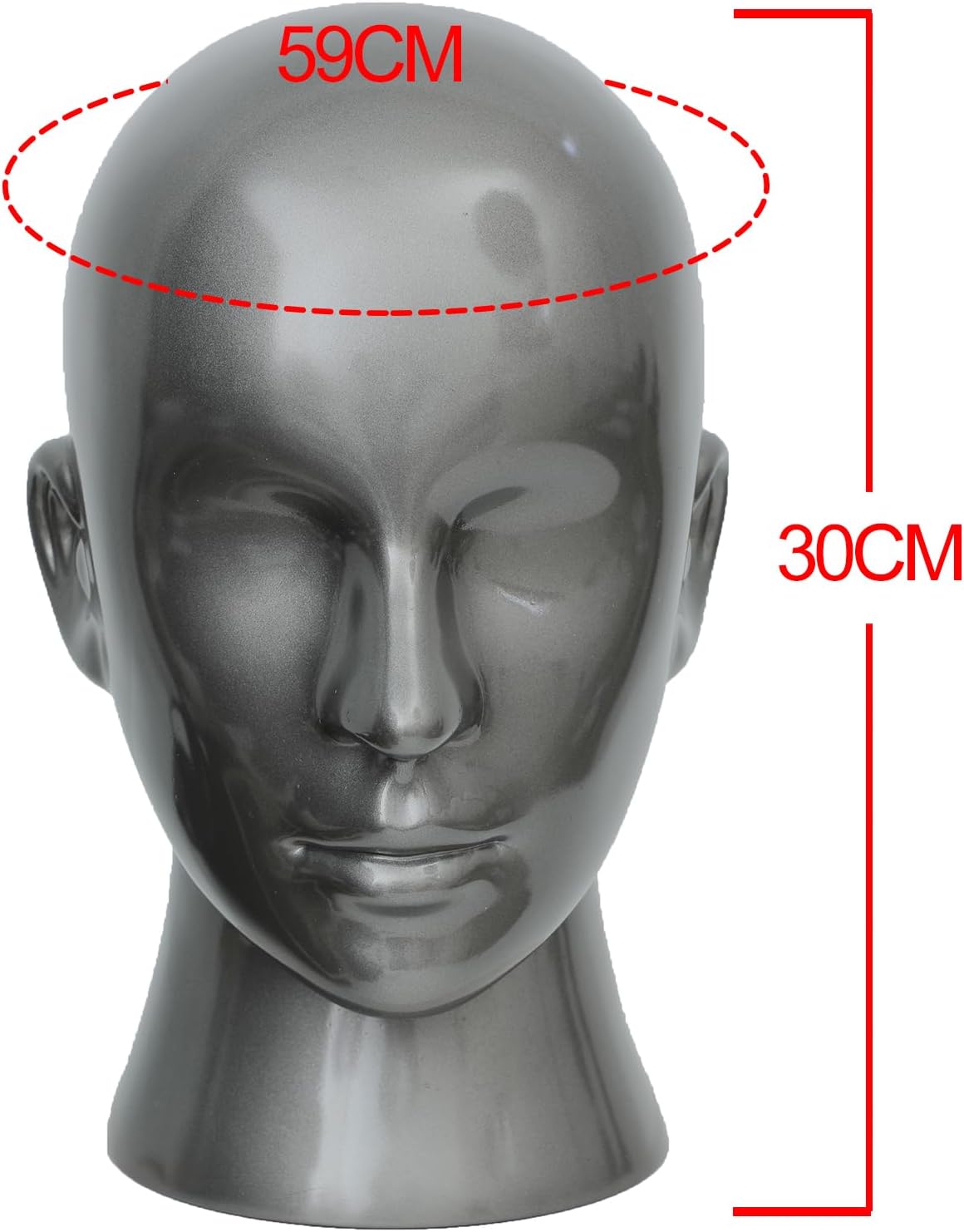 Male Mannequin Head PVC for Display Wigs Hats