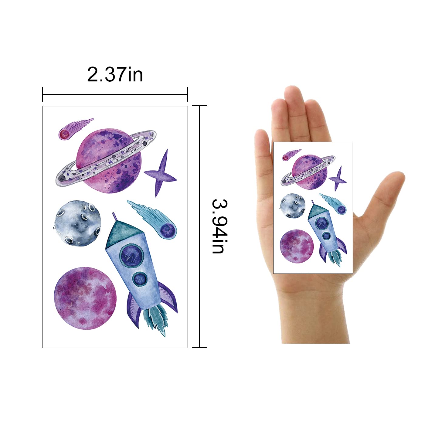 120 Space Temporary Tattoos for Kids Party