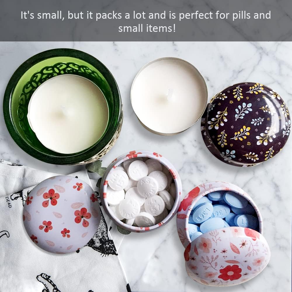 12 Pcs Mini Tinplate Candle Tins with Lids