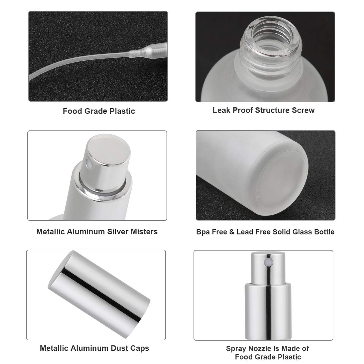 Hydior Frosted Glass Spray Bottle 34oz 2 Pack