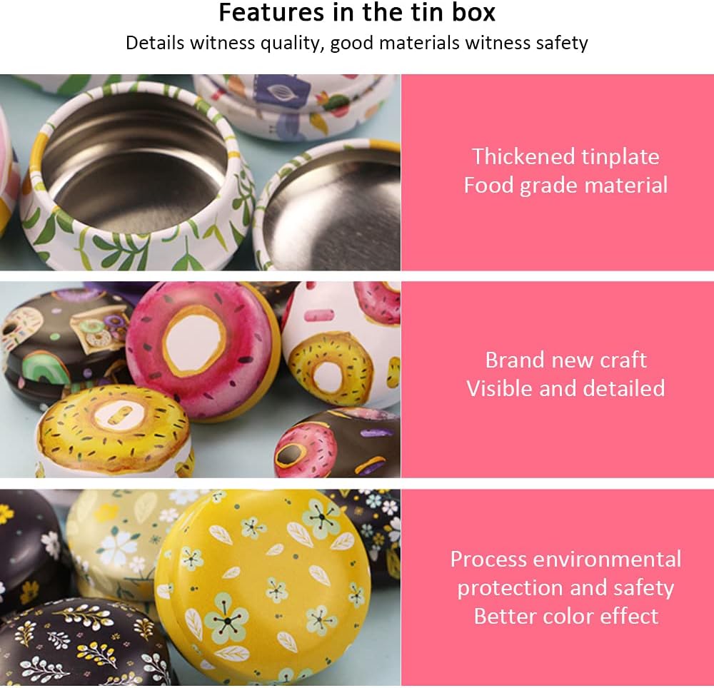 12 Pcs Mini Tinplate Candle Tins with Lids