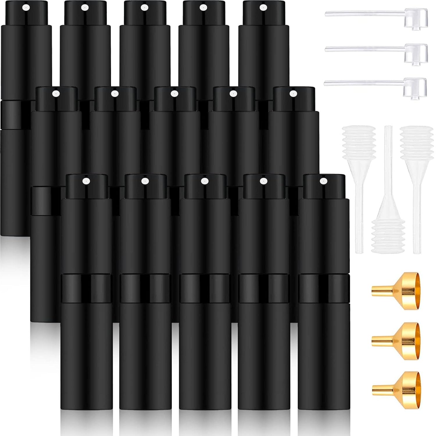 Beieverluck 15 Piece 8ML Refillable Perfume Atomizer Set