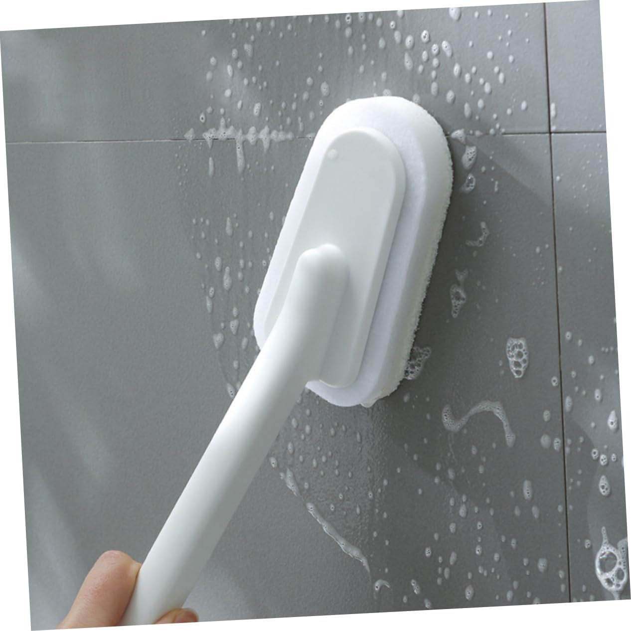 Healifty Long Handle Bathtub Cleaning Brush with Large Sponge Head and Dense Bristles