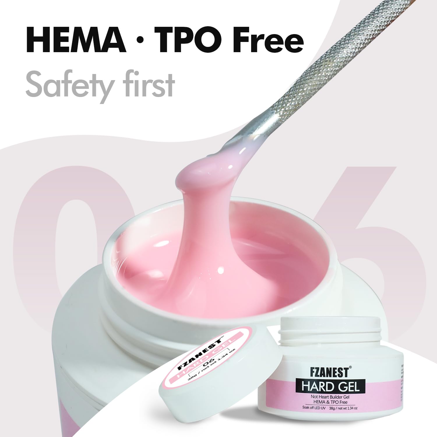 FZANEST Painless Hard Gel for Nail Sculpture and Extensions