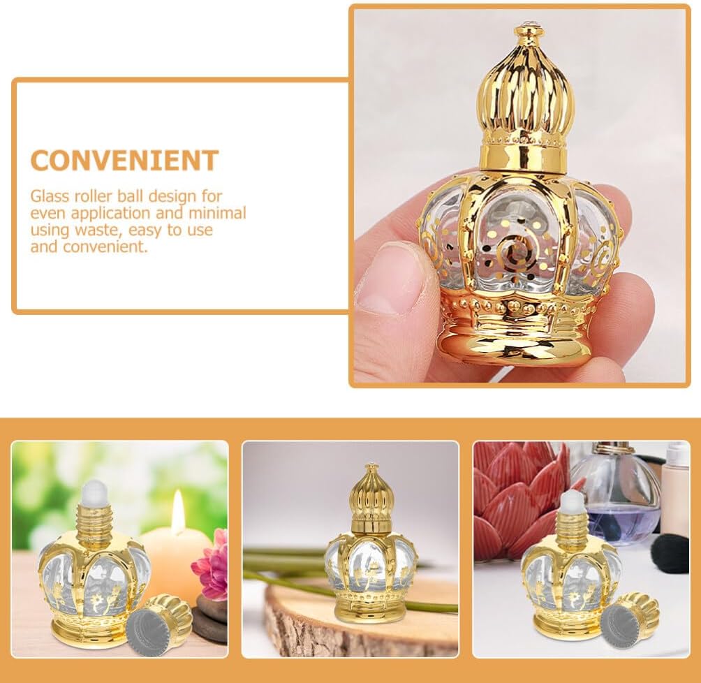 4PCS Small Glass Oil Bottles - Refillable Roller Bottles for Cosmetics and Travel