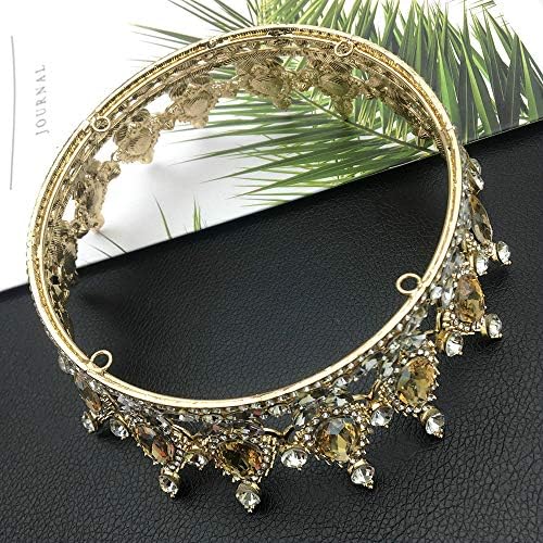 QIDIAN Retro Round Crown Bride Hair Accessory for Women