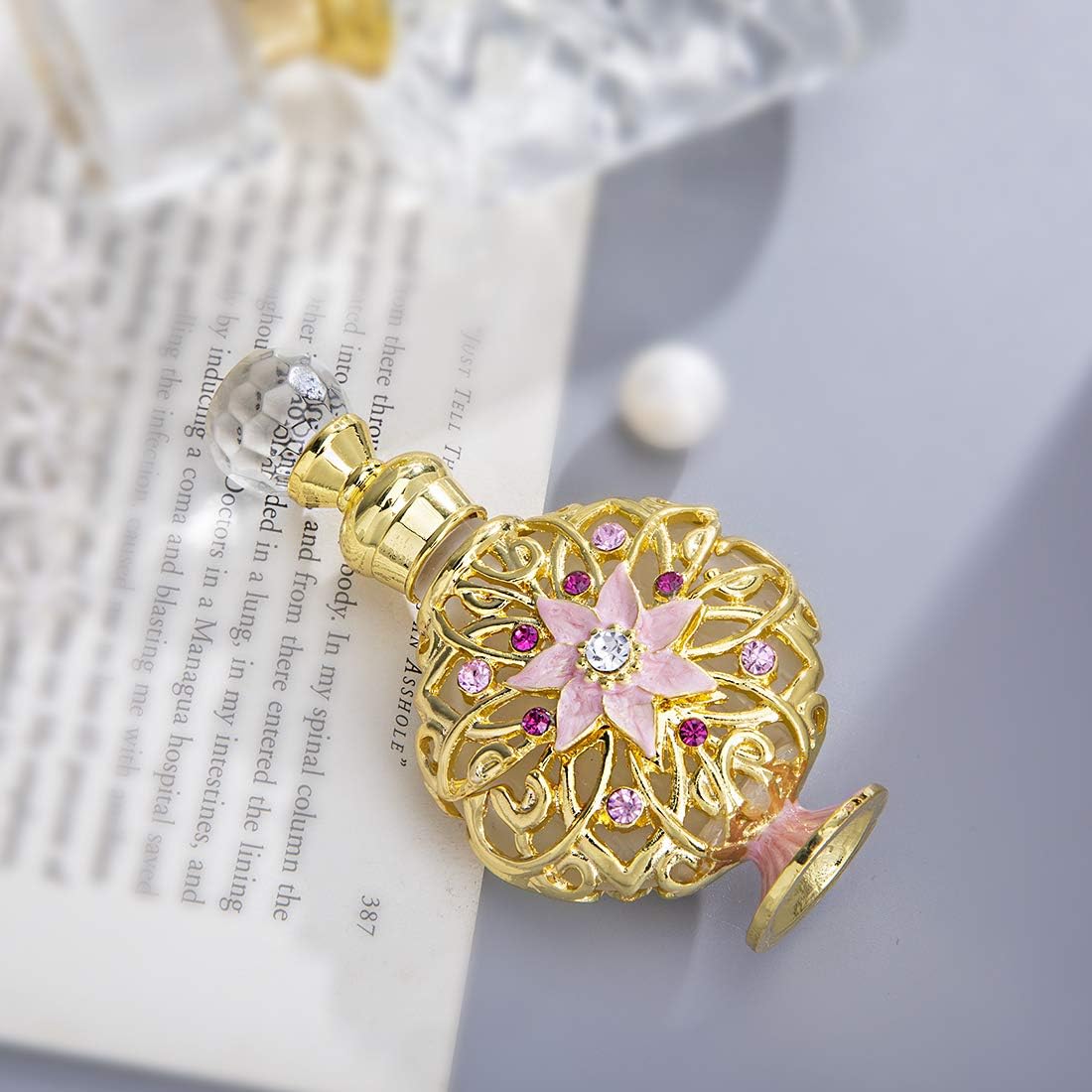 YU FENG Gold Flower Perfume Bottle 10ml Refillable