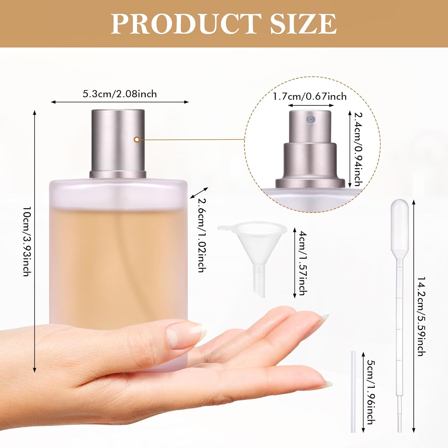 3 Pcs Empty Perfume Spray Bottles 50ml Reusable Glass Atomizer