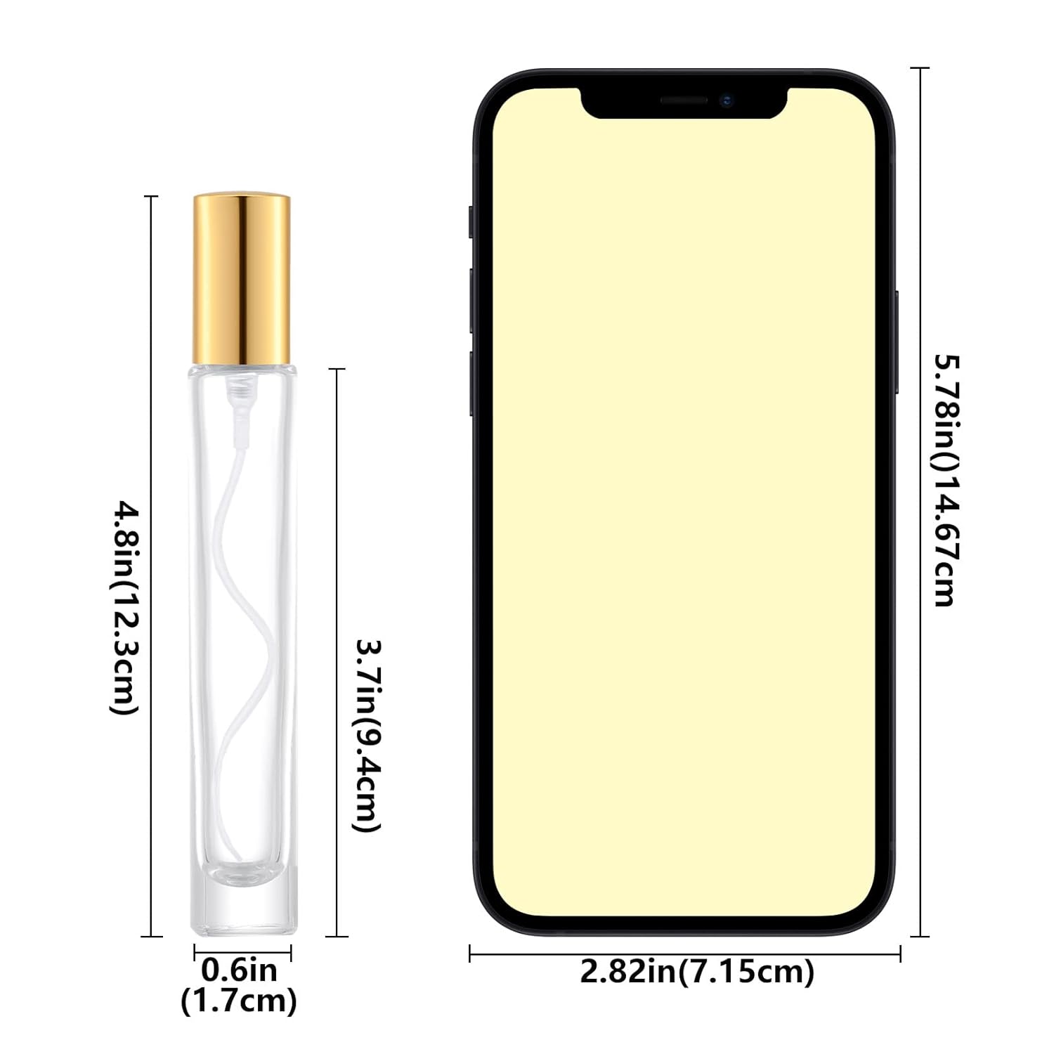 10ml Glass Spray Bottle Set 8PCS Gold