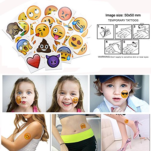 Konsait 160pcs 2inch Emoticon Temporary Tattoos