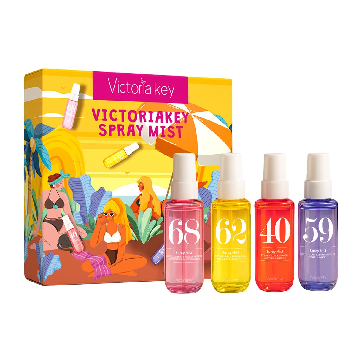 Mini Summer Fragrance Spray Mist Gift Set 4 Scents