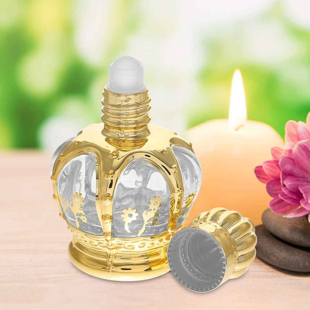 4PCS Small Glass Oil Bottles - Refillable Roller Bottles for Cosmetics and Travel