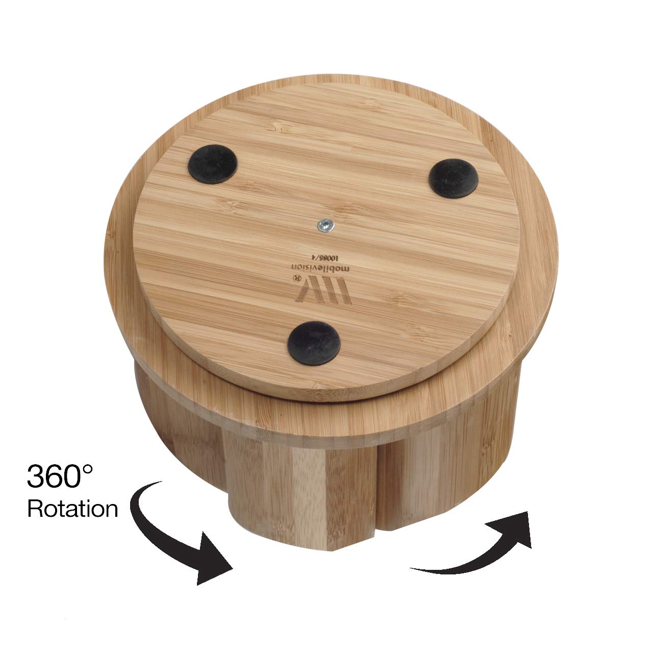 MobileVision Bamboo Rotating Makeup Organizer 5 Sections