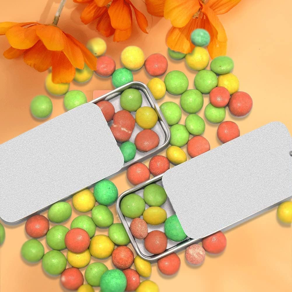 Empty Slide Top Tin Containers for Lip Balm 6 Pack