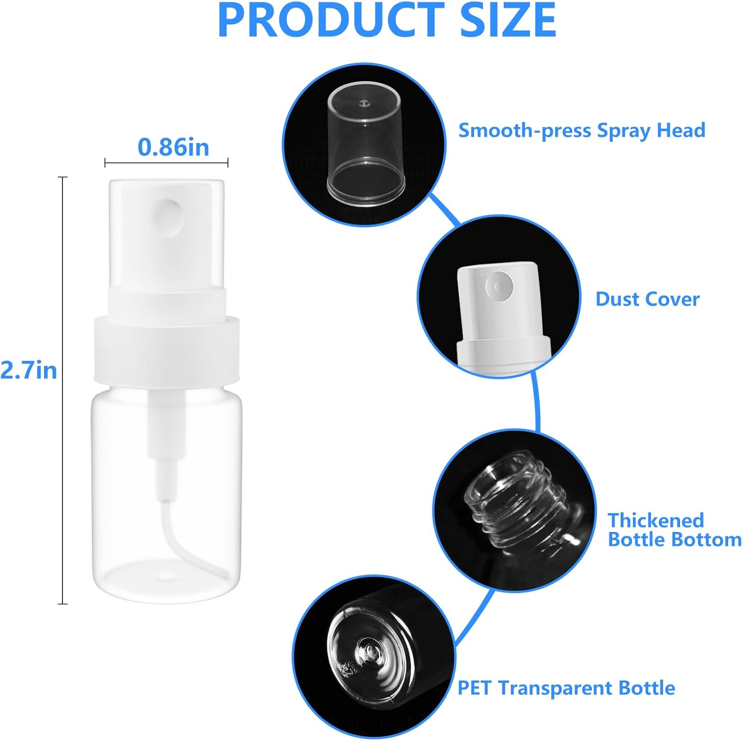 6 Pack Mini Perfume Travel Refillable Bottles 5ml