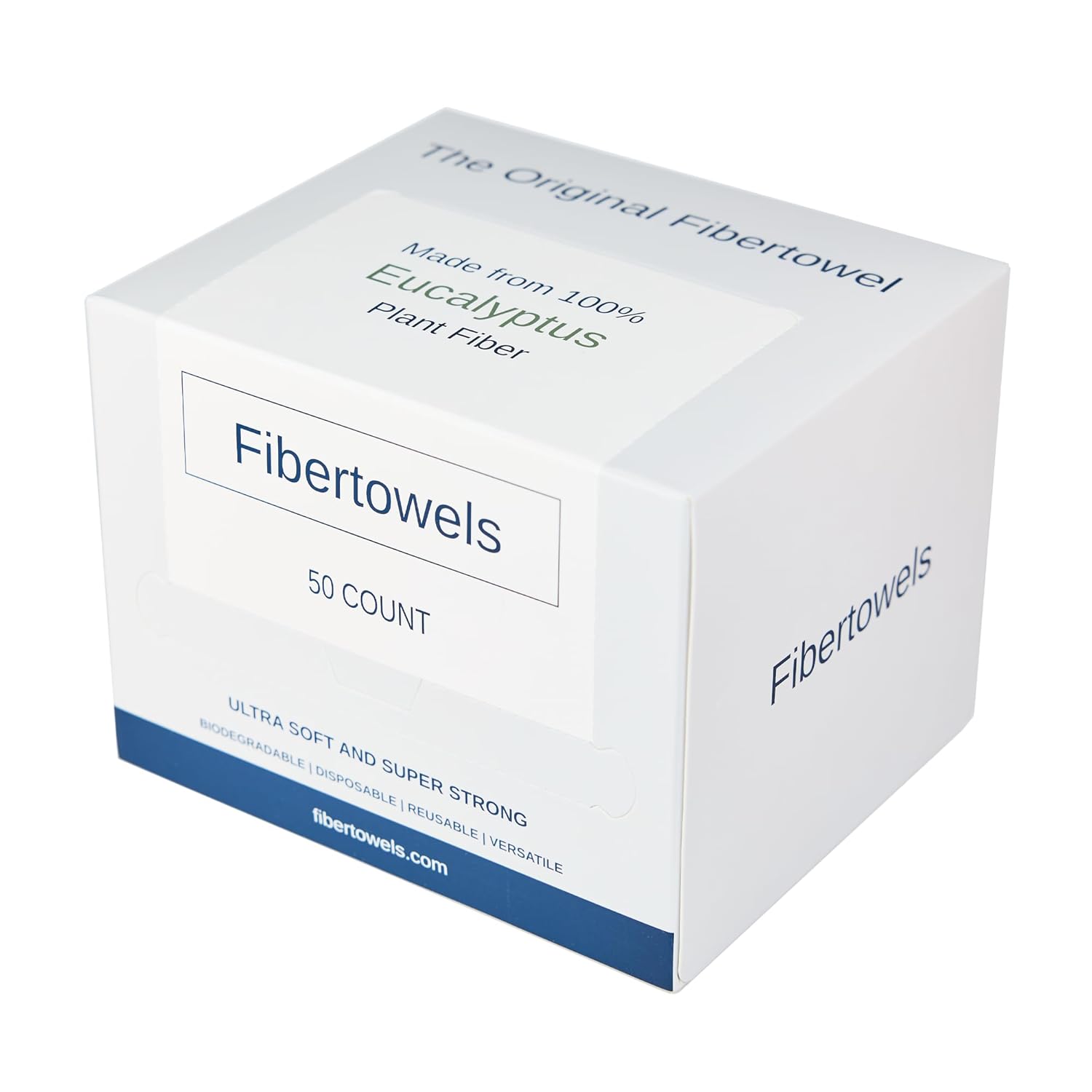 XL Biodegradable Face Towelettes 10x12 Eucalyptus Fiber