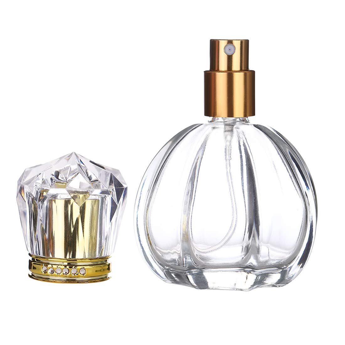 1Pc 50ML Pumpkin Shape Refillable Glass Spray Bottle