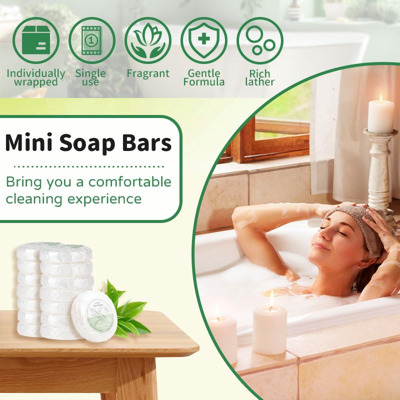 120 Pieces Mini Bar Soap Green Tea Travel Size