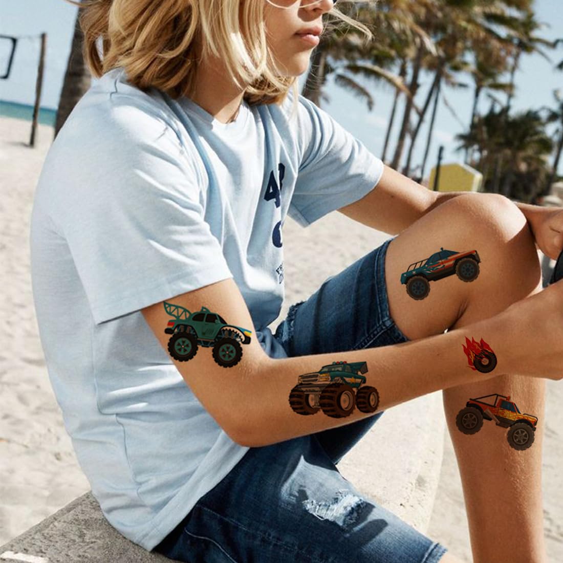 Monster Truck Temporary Tattoos for Kids Party Supplies