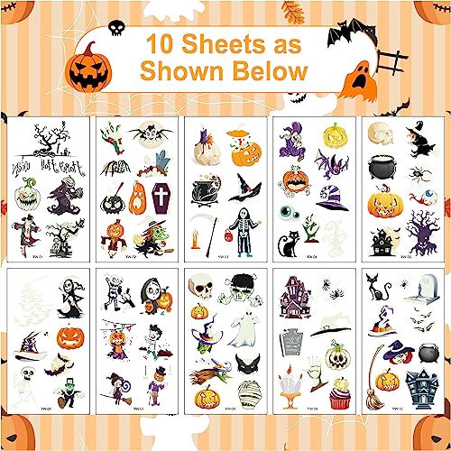 Xutengy 79 Pcs Halloween Temporary Tattoos for Kids