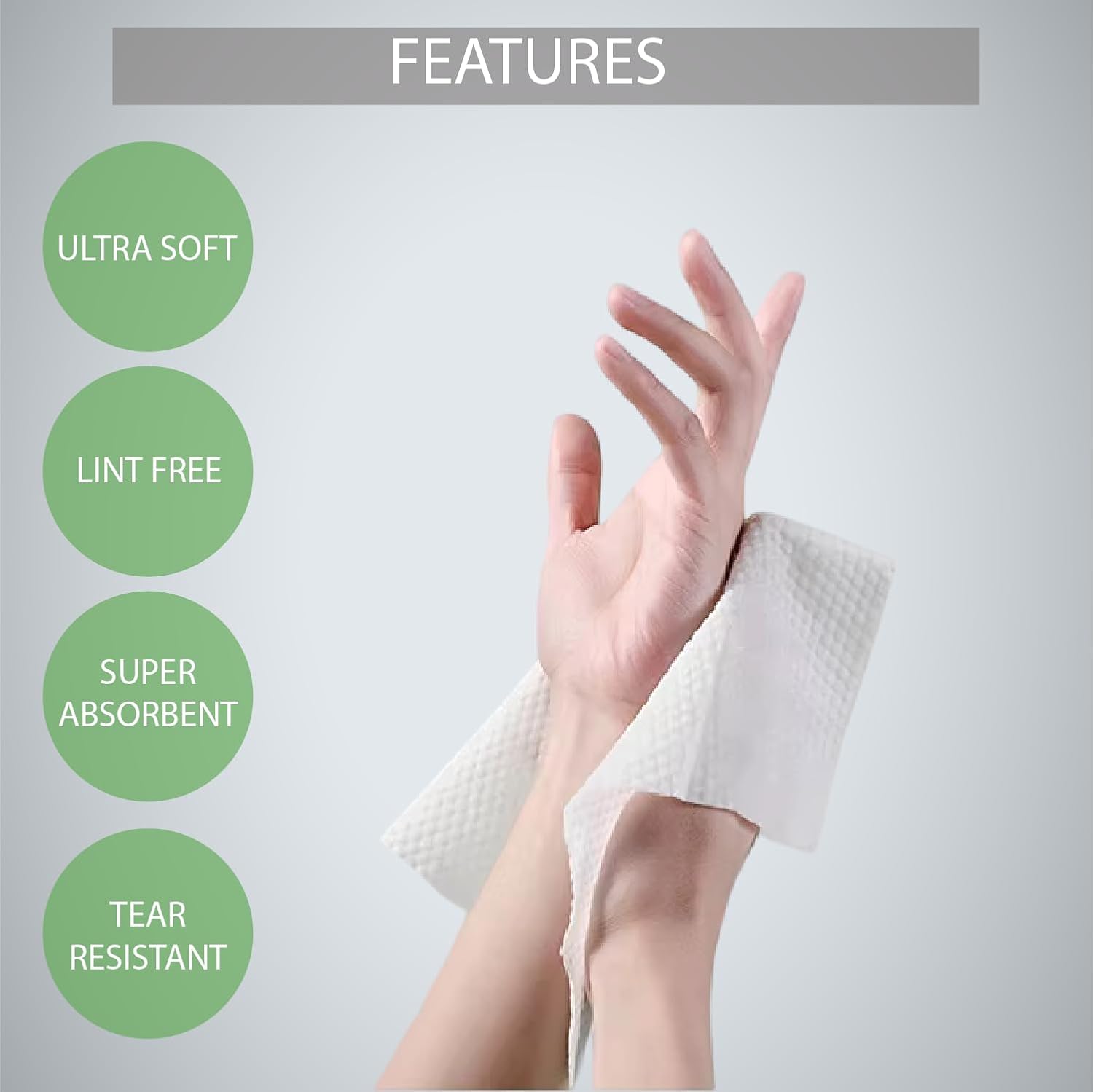 XL Biodegradable Face Towelettes 10x12 Eucalyptus Fiber