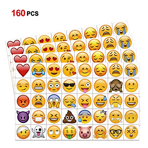 Konsait 160pcs 2inch Emoticon Temporary Tattoos