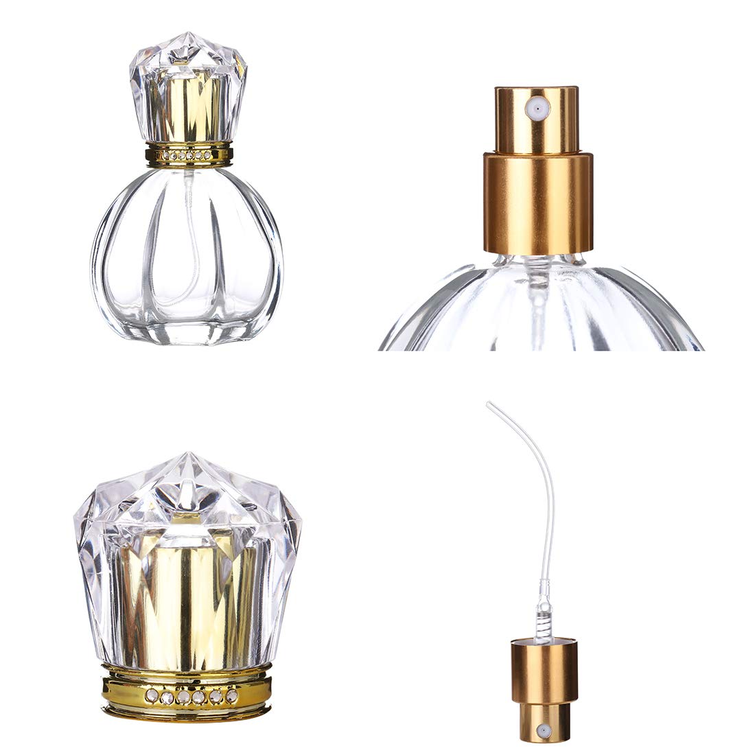 1Pc 50ML Pumpkin Shape Refillable Glass Spray Bottle