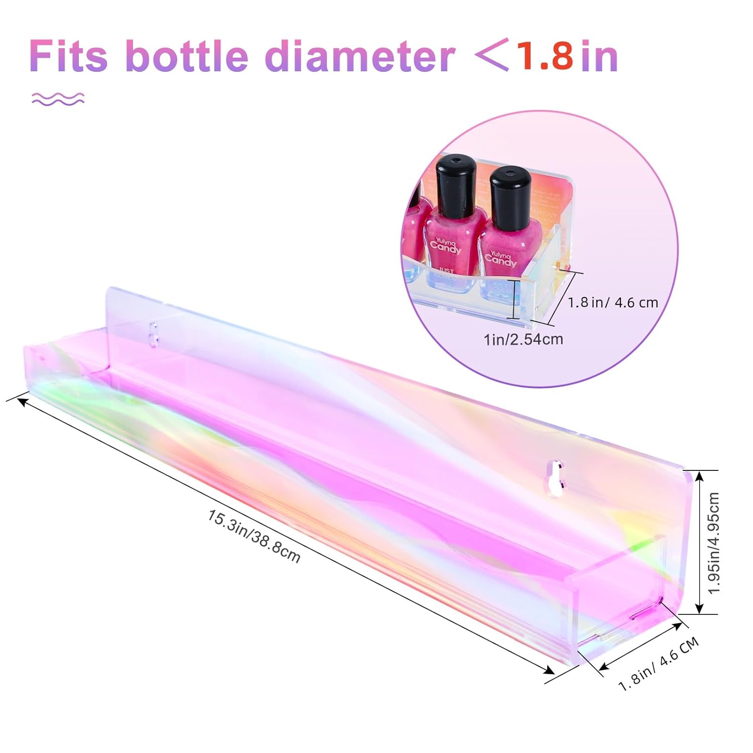 Iridescent Nail Polish Wall Organizer 6 Packs