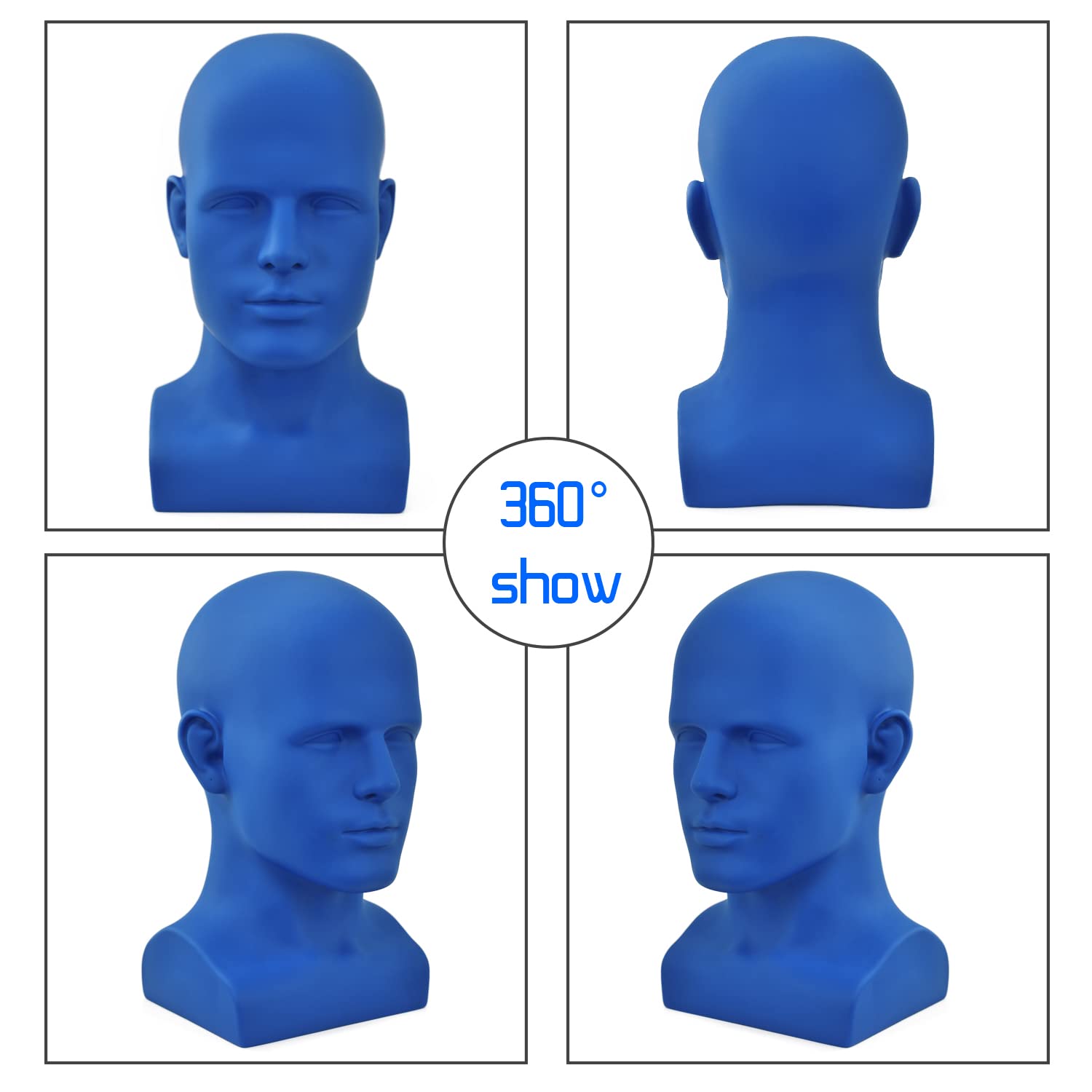 FanLin Male Mannequin Head for Wig Display