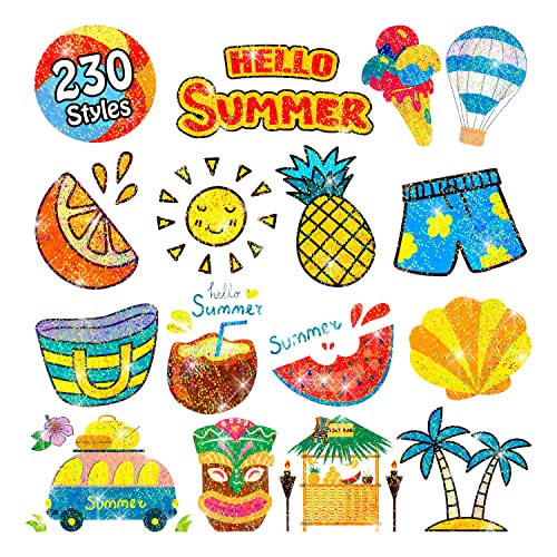 Partywind 28 Sheets Glitter Hawaiian Temporary Tattoos for Kids