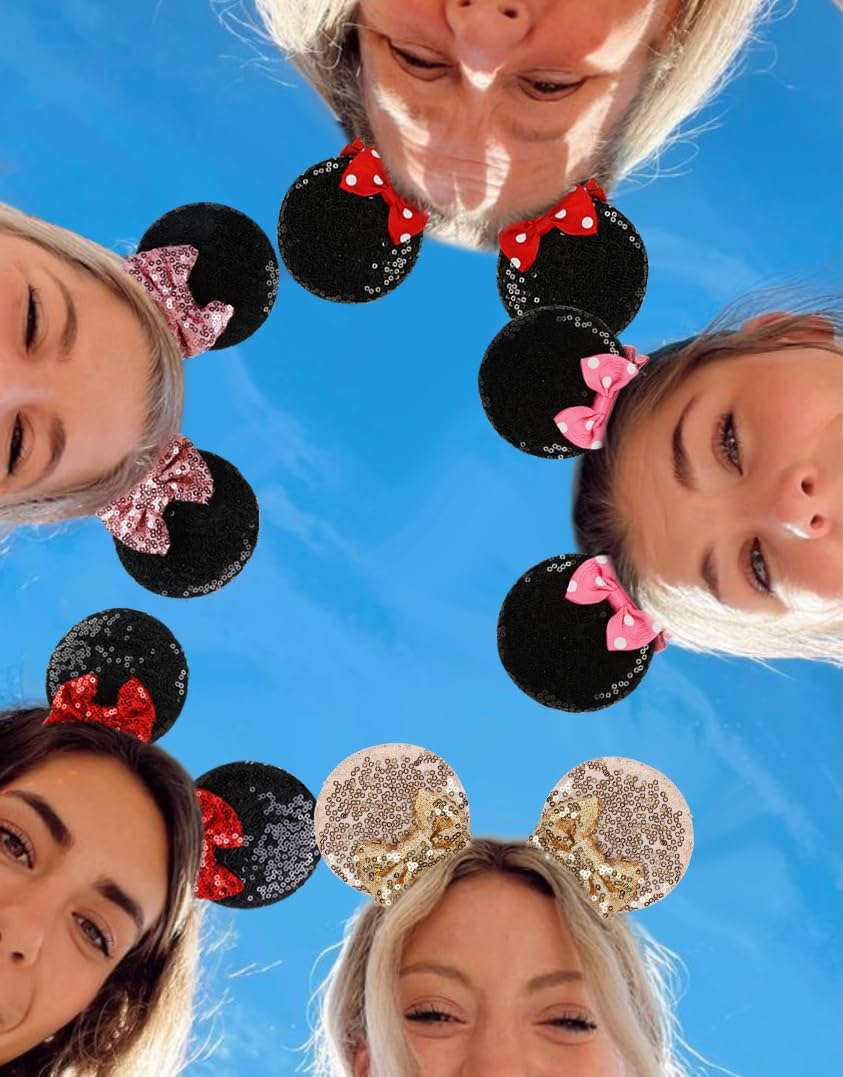 Tobeffect Mouse Ears Hair Clips Pack Cute Bow Accessories for Women