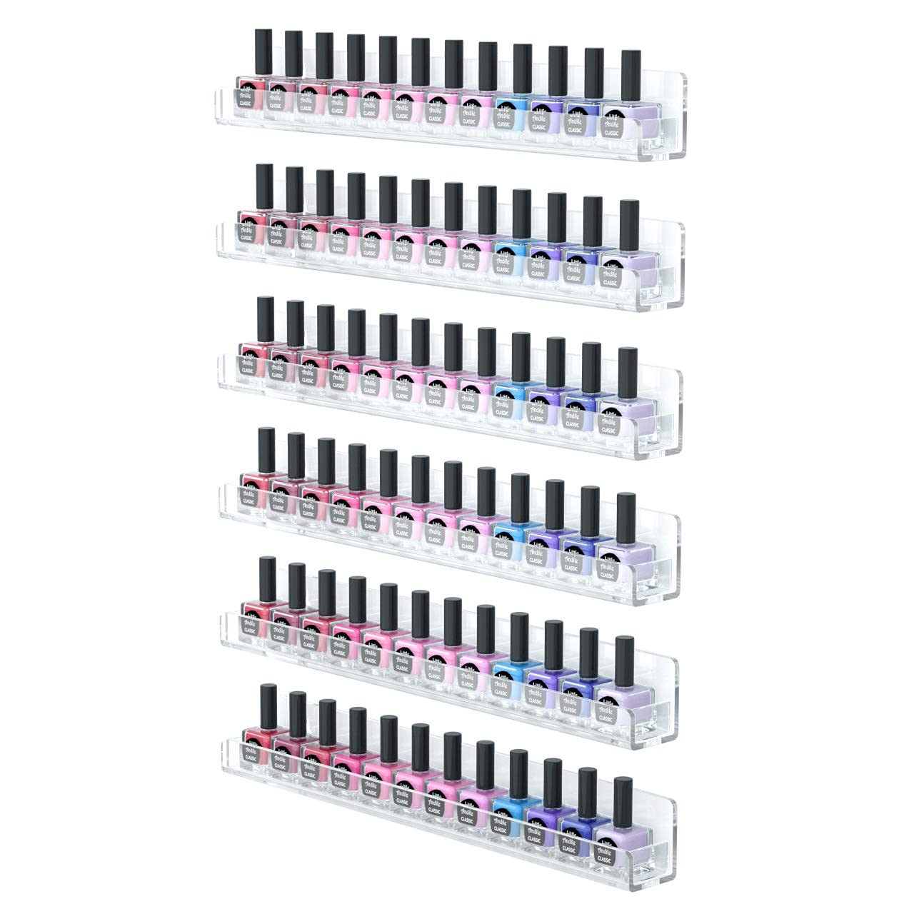 FEMELI Nail Polish Wall Rack 6 Shelves 15 Inch