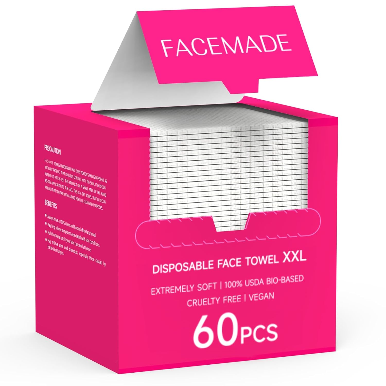 60 Count XXL Disposable Face Towels 12x12