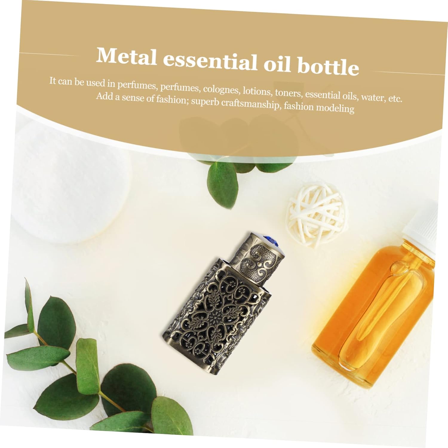 OSALADI Hollow Metal Essential Oil Dropper Bottle 3ML