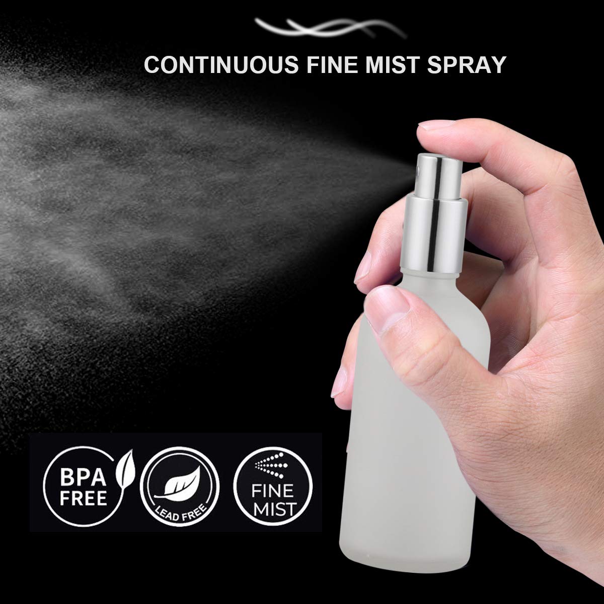 Hydior Frosted Glass Spray Bottle 34oz 2 Pack