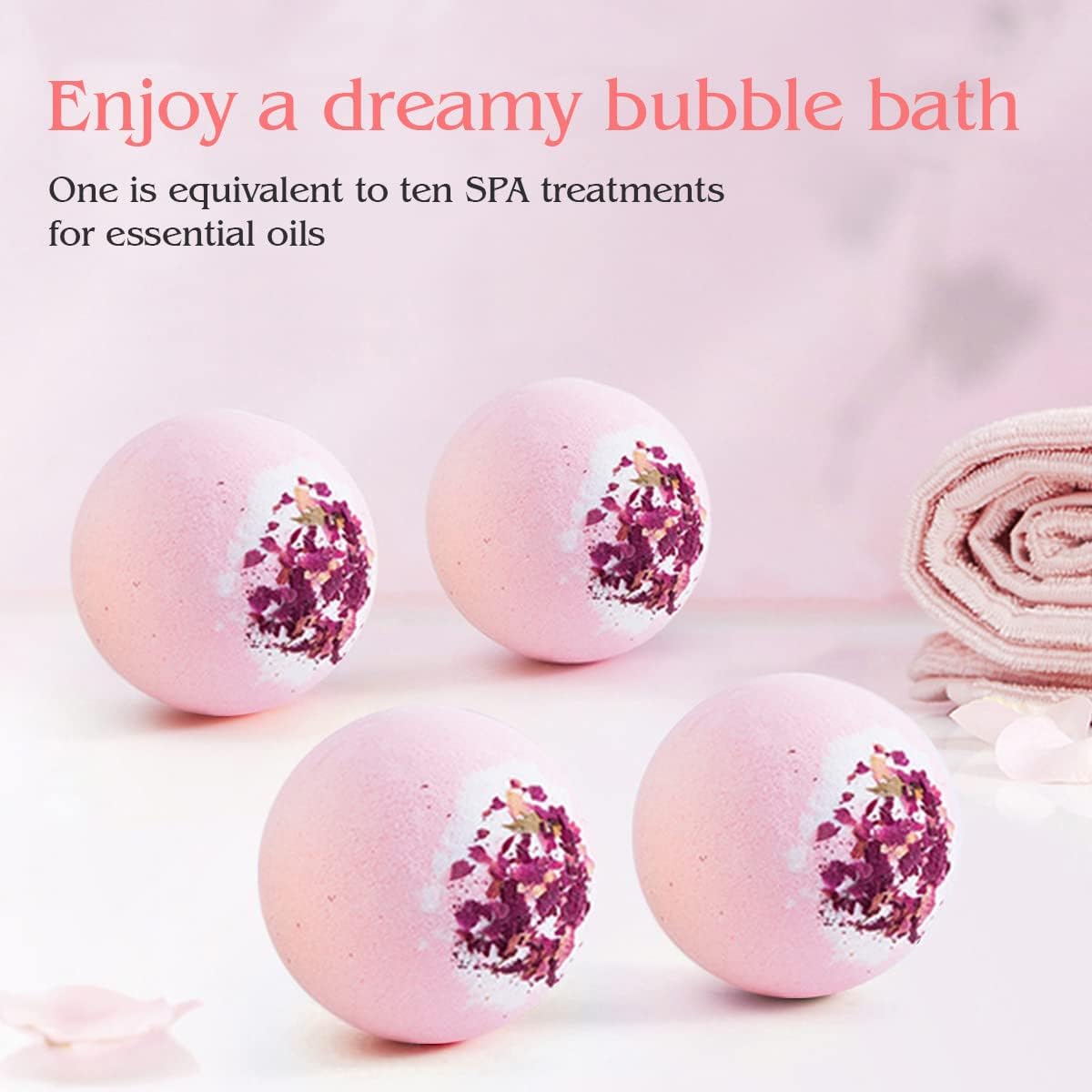 Kastu Dried Flower Bath Bombs 4-Pack Gift Set