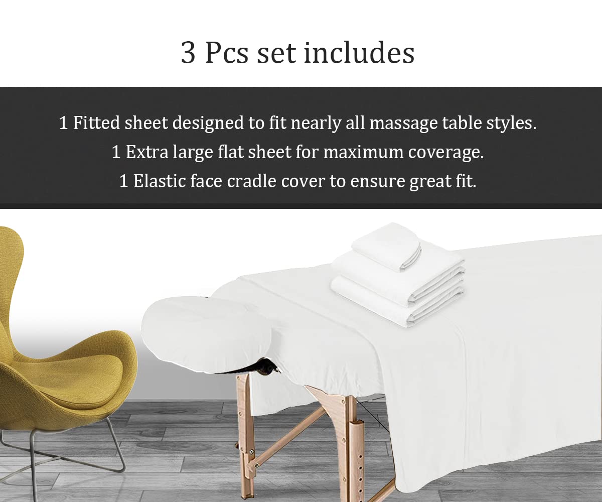 Avalon Care Microfiber Massage Table Sheets 3-Piece Set
