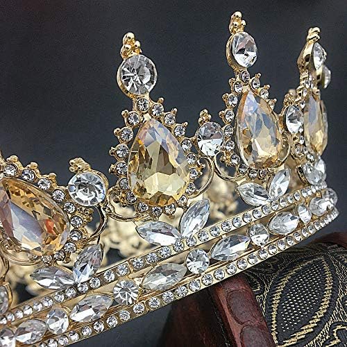 QIDIAN Retro Round Crown Bride Hair Accessory for Women