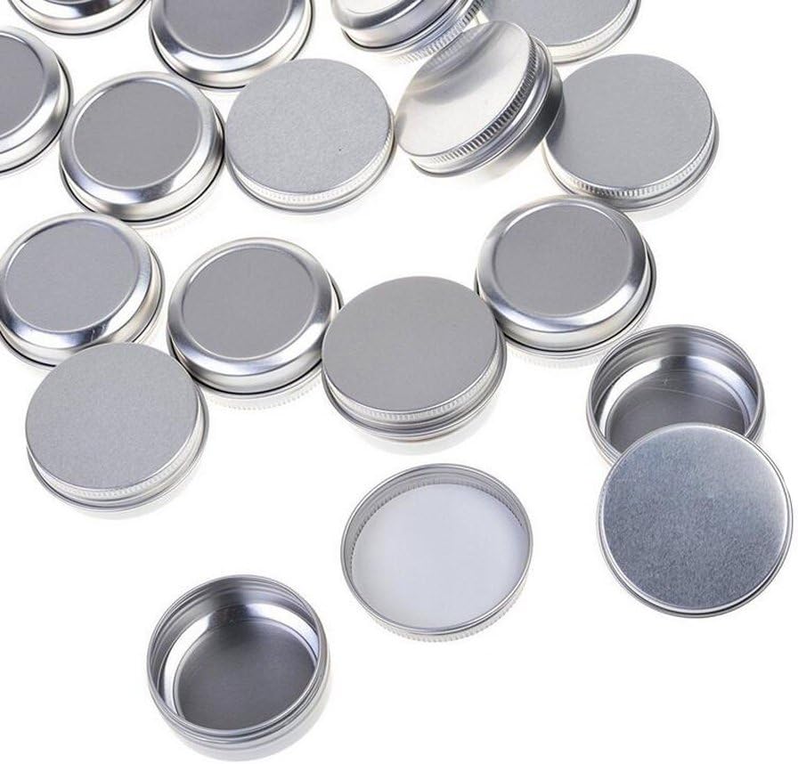 12PCS 2oz Silver Aluminum Cosmetic Sample Tins with Screw Lids
