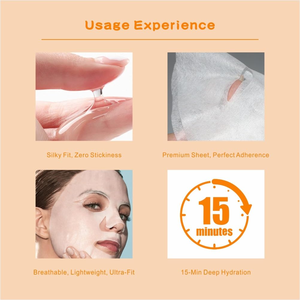 18 Pack Collagen Face Masks for Hydration and Skin Care