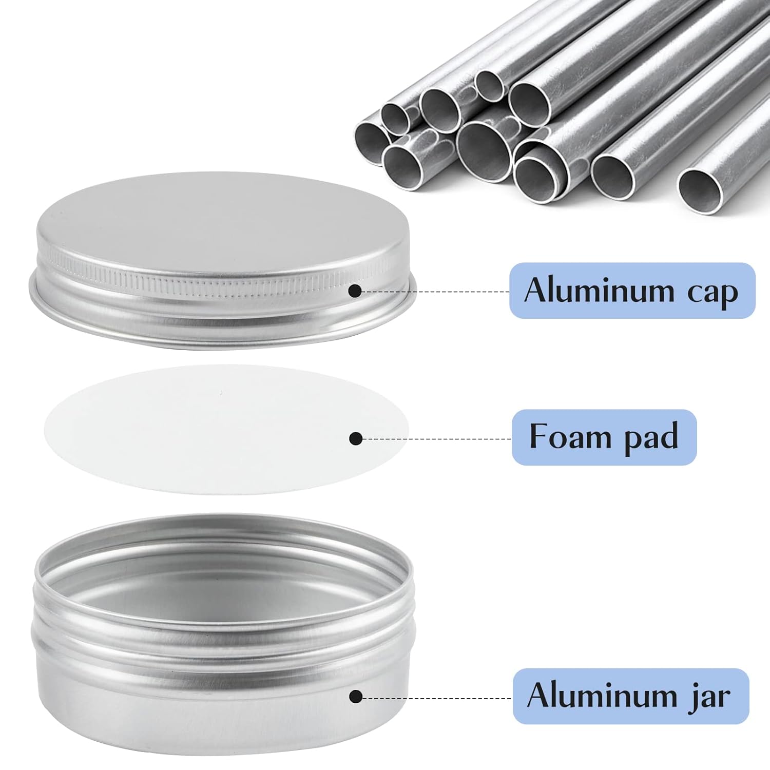 TUZAZO 24 Pack 2 Oz Aluminum Tin Cans with Screw Lid and Labels