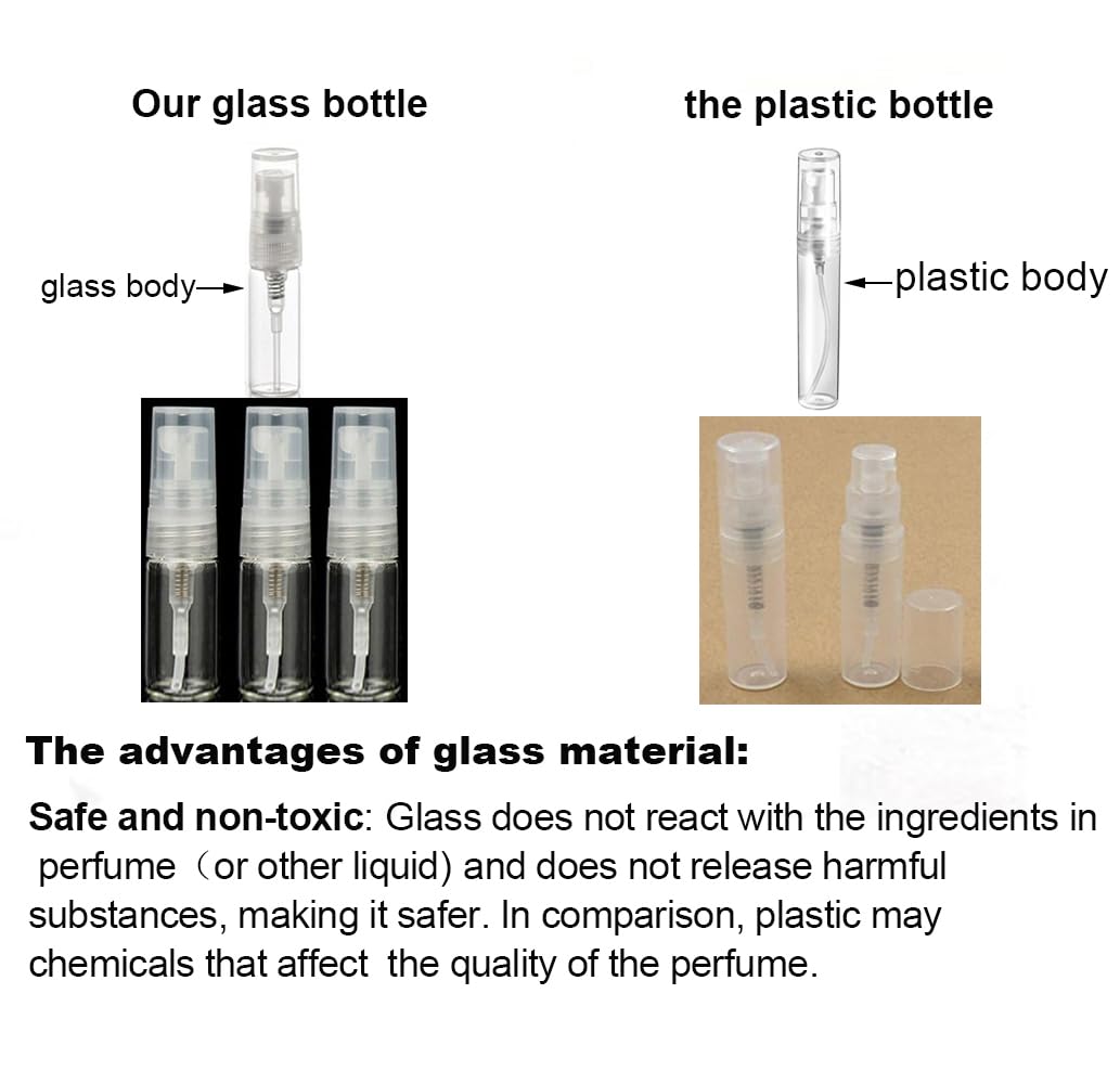 Elfenstall 10pcs Mini Clear 3ml Spray Bottles with 1pc Cloth and 2pcs Pipettes