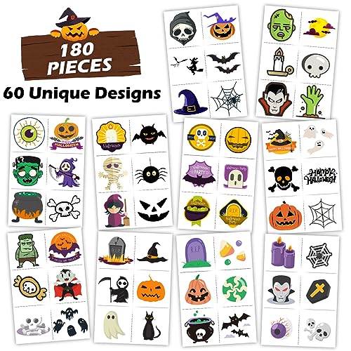 180pcs Halloween Temporary Tattoos for Kids