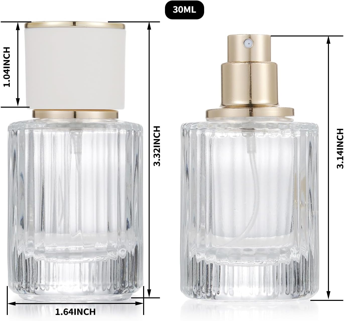 2 Pack 30ml 50ml Empty Perfume Spray Bottles Refillable and Leak Proof