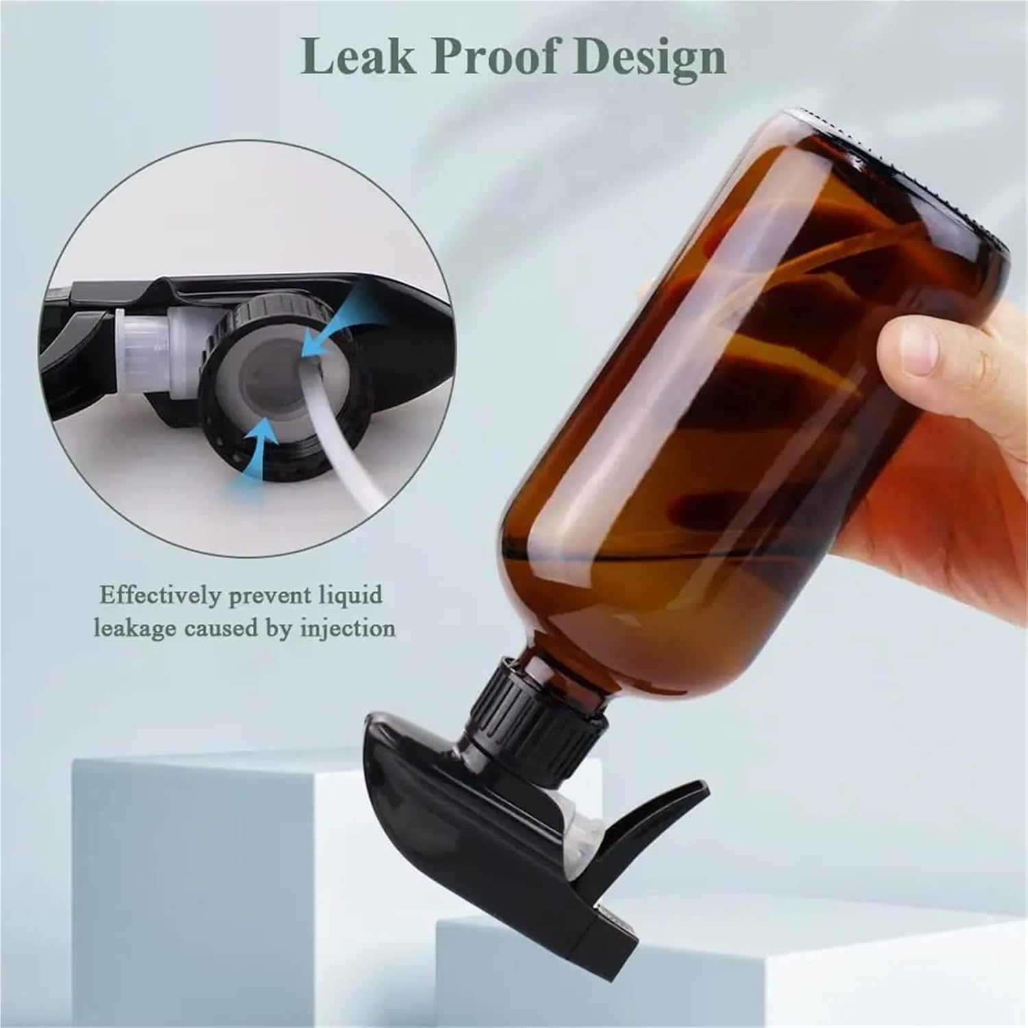 4Pcs Amber Glass Spray Bottles Refillable for Cleaning Plants and More