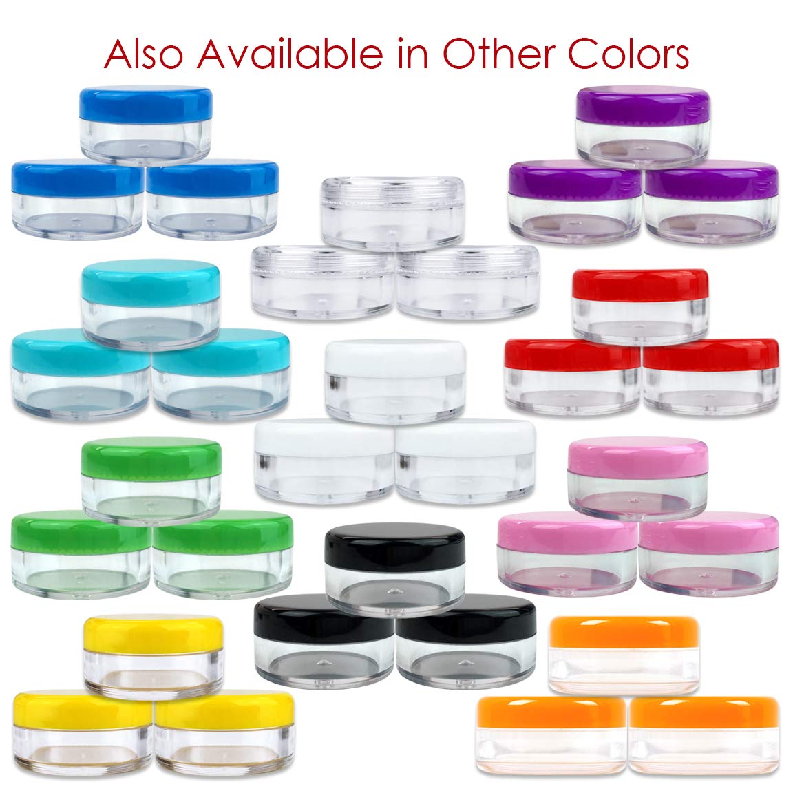 2000 Pcs Beauticom 5G5mL Clear Jars with White Lids