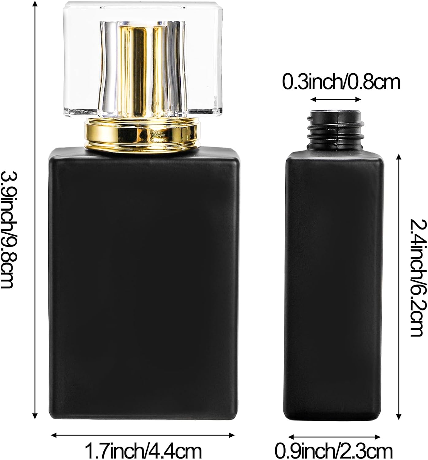 Foraineam 8 Pack Black Refillable Perfume Bottles